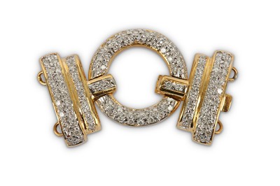 Lot 362 - A diamond clasp, the circlet clasp set...