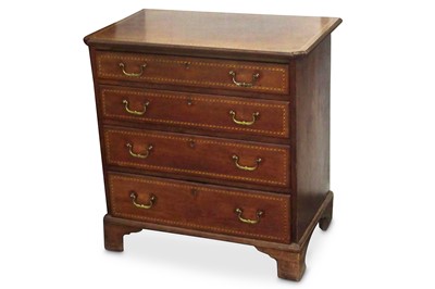 Lot 738 - A small George III mahogany chest, later...