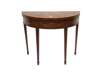 Lot 739 - A George III and later marquetry inlaid...