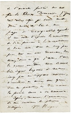 Lot 130 - Hugo (Victor) Letter signed (‘Vor Hugo’), in...