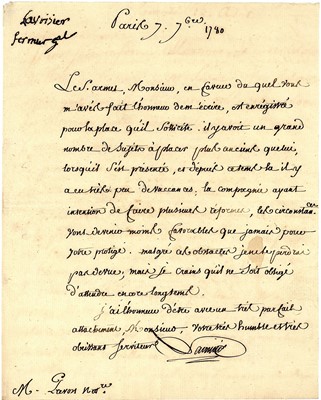 Lot 265 - Lavoisier (Antoine) Letter signed...