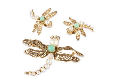 Lot 204 - Christian Dior Dragonfly Jewellery Set, 1980s,...