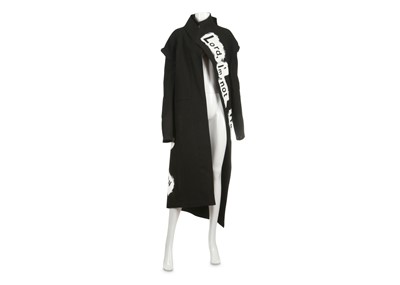 Lot 270 - Yohji Yamamoto Runway Painted Black Coat,...