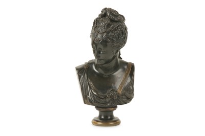 Lot 607 - A 19th century French bronze bust of a...