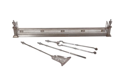 Lot 610 - A George III steel fender in the manner of...