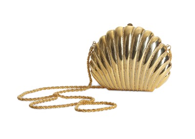 Lot 216 - Asprey Shell Minaudiere, gold plated with...