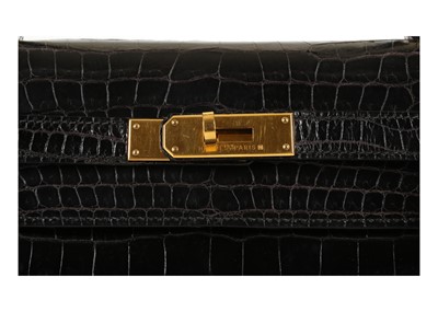 Lot 244 - Hermes Black Porosus Crocodile Kelly 32, c....