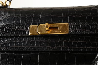 Lot 244 - Hermes Black Porosus Crocodile Kelly 32, c....