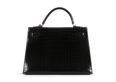 Lot 244 - Hermes Black Porosus Crocodile Kelly 32, c....