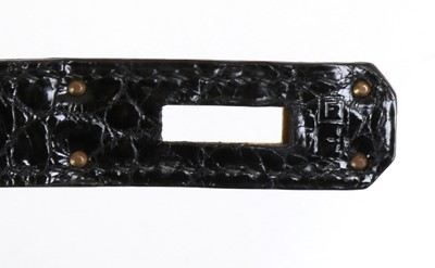 Lot 244 - Hermes Black Porosus Crocodile Kelly 32, c....