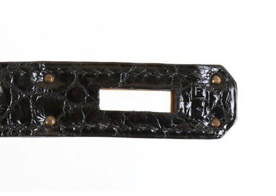 Lot 244 - Hermes Black Porosus Crocodile Kelly 32, c....