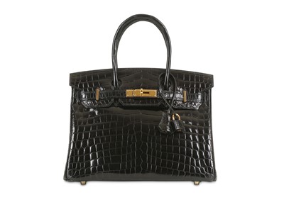 Lot 220 - Hermes Black Niloticus Crocodile Birkin 30, c....
