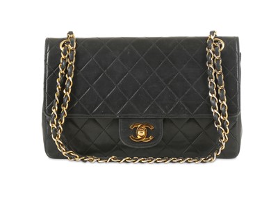Lot 229 - Chanel Black Vintage Double Flap Bag, c....
