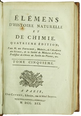 Lot 21 - French Chemistry.- Fourcroy (M.) Élémens...