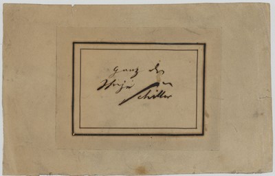 Lot 137 - Schiller (Friedrich) Ink signature on card,...