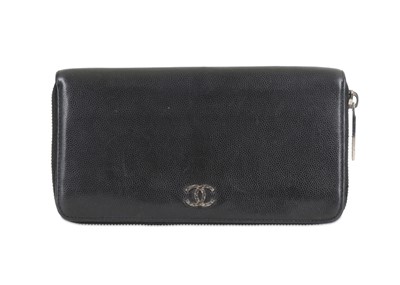 Lot 52 - Chanel Black Caviar Zip Wallet, c. 2009-10,...