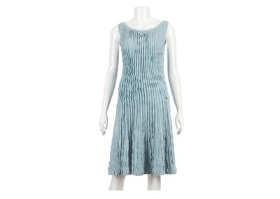 Lot 26 - Chanel Blue Knitted Dress, sleeveless design...