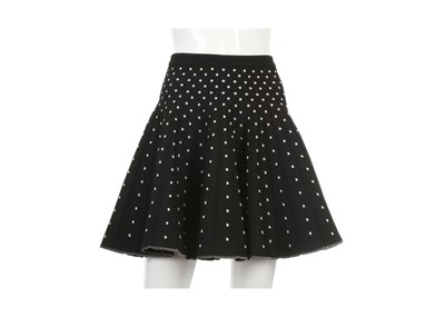 Lot 258 - Alaia Black Knitted Skirt, metallic silver...