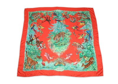 Lot 166 - Hermes 'Equateur' Giant Silk Scarf, designed...