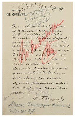 Lot 150 - Glazunov (Alexander) Autograph letter signed...