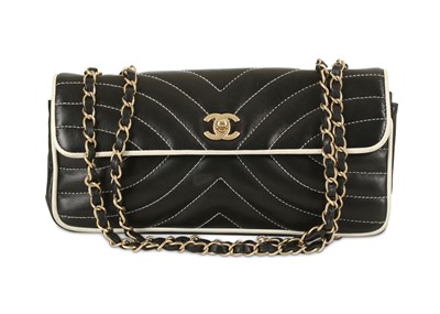 Lot 62 - Chanel Black East West Flap Bag, c. 2003-04,...