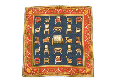 Lot 335 - Gucci 'Baroque Chairs' Silk Scarf, ornate...