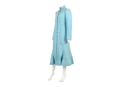 Lot 20 - Salvatore Ferragamo Blue Wool Mohair Dress...