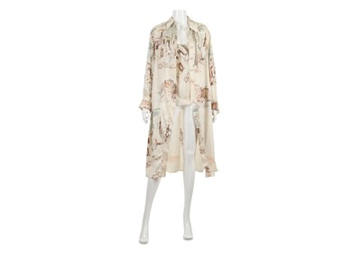 Lot 391 - Hermes Silk Watercolour Ensemble, cream ground...