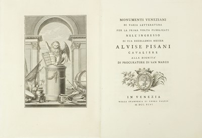 Lot 60 - Venice.- Zanetti (Girolamo Francesco)...