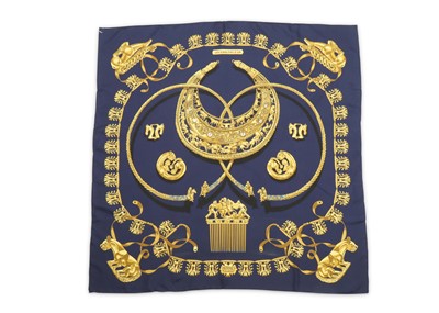 Lot 72 - Hermes 'Les Cavaliers d'Or' Silk Scarf,...
