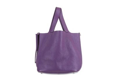 Lot 117 - Hermes Violet Clemence Picotin GM, c. 2012,...