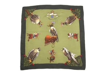 Lot 252 - Hermes 'Chasse a Vol' Cashmere Silk Scarf, c....