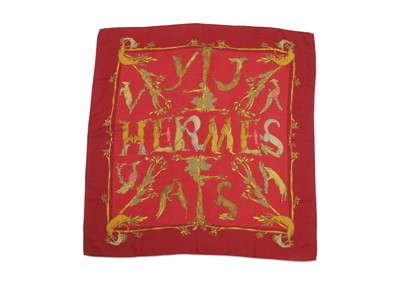 Lot 176 - Hermes 'Alphabet III' Cashmere Silk Scarf,...