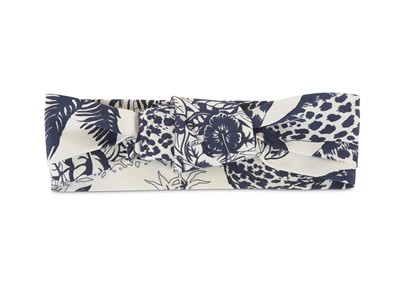 Lot 68 - Hermes Silk Headband, blue and white jacquard...