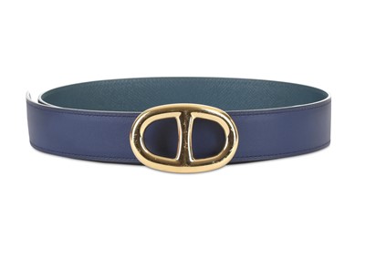 Lot 35 - Hermes Saphir and Marine Reversible Chaine...