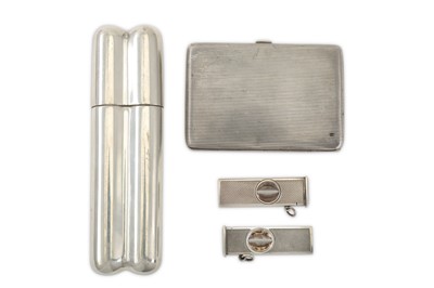 Lot 398 - A sterling silver cigar cutter Birmingham 1957...