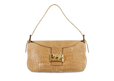 Lot 181 - Fendi Caramel Crocodile Baguette Bag, bead and...