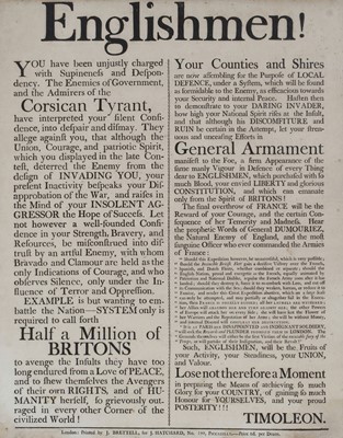 Lot 208 - Napoleonic Wars.- 'Englishmen! You have been...