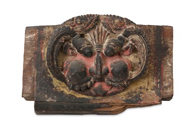 Lot 201 - A PAINTED WOODEN YALI Tamil Nadu, 18th - 19th...