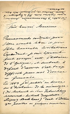 Lot 266 - Mach (Ernst) Letter signed (‘E Mach’), in...