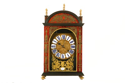 Lot 21 - A LATE 17TH CENTURY FRENCH LOUIS XIV PERIOD TORTOISESHELL AND GILT BRONZE PENDULE RELIGIEUSE CLOCK