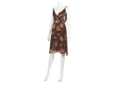Lot 93 - Gianni Versace Couture Coral and Black Dress,...