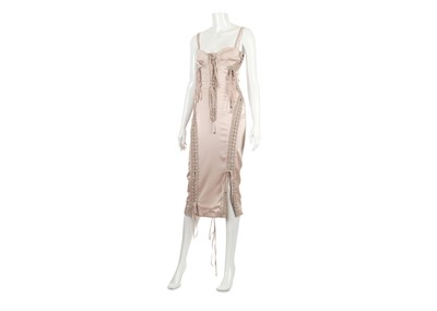 Lot 158 - Dolce and Gabbana Pale Pink Silk and Leather...