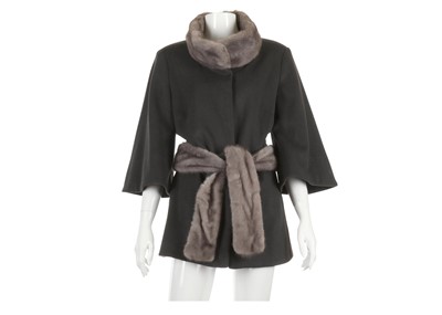 Lot 292 - Beate B Sapphire Mink Trim Jacket, grey wool...