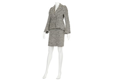 Lot 291 - Erdem Monochrome Houndstooth Tweed Skirt Suit,...