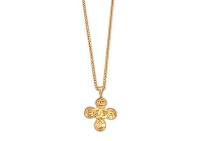 Lot 208 - Chanel Cross Pendant Necklace, c. 1996 (date...