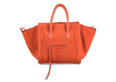 Lot 349 - Celine Orange Suede Phantom Luggage, calf...