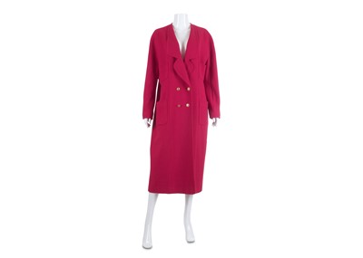 Lot 82 - Chanel Red Boucle Dress Coat, early 1990s,...