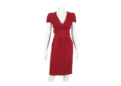 Lot 460 - Prada Raspberry Capped Sleeve Dress, V...