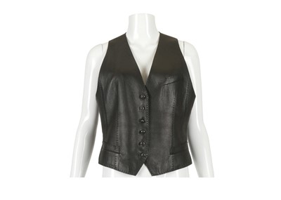 Lot 266 - Hermes Black Leather Women's Waistcoat, 1990s,...